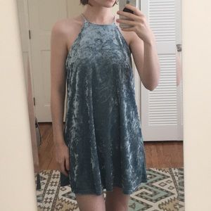 Design Lab Lord & Taylor Blue Velvet Dress